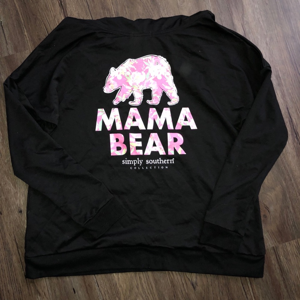 Simply Southern Mama Bear cowl neck, size XL